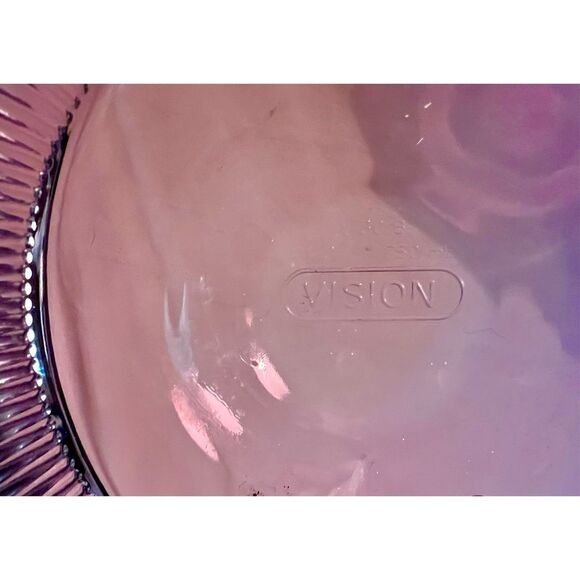 2 Vintage PYREX Cranberry VISIONS Ribbed Casserole Dish 1Qt (V31B) & 24 Oz(V30B) - Picture 8 of 16